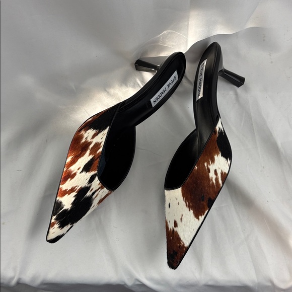 EUC Like new Steve Madden sz9 Amalie Cow Print Kitten Heel Mules… - Picture 2 of 6